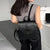 Black leather women's backpack