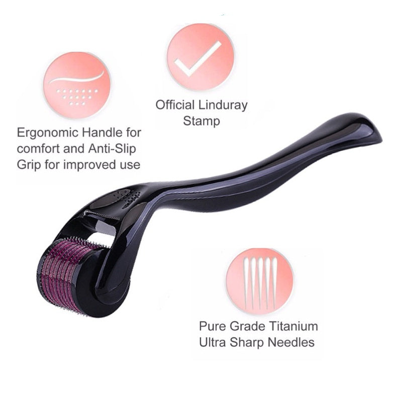 Derma Roller 0.5mm – 540 Titanium Micro Needles for Hair Growth & Skin Rejuvenation | Anti-Aging, Acne Scars, Wrinkles, Beard Growth & Stretch Mark Reduction | For Men & Women